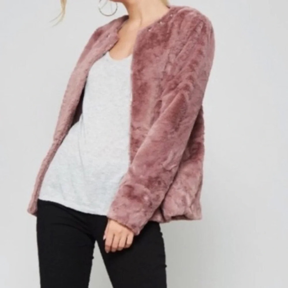 Promesa Jackets & Blazers - Promesa Studded Teddy Jacket, Mauve, Large